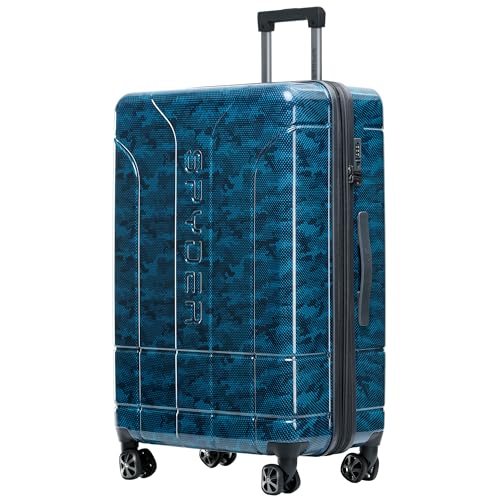 Spyder Matrix 29 Inch Large Checked Luggage Expandable Hardside Upright Suitcase with 360° Spinner Wheels, TSA Approved Lock, Blue