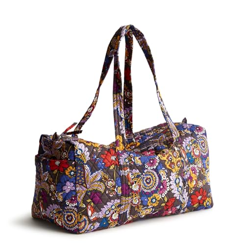 Vera Bradley Women's Premium Cotton Original Duffel Bag, Colorful Bouquet, One Size