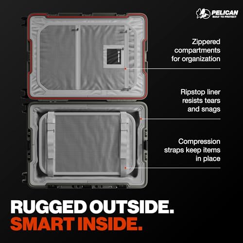 Pelican ATX Luggage Hard Case Luggage with Wheels - Waterproof Hardshell - Medium Size (25 Inch) Check-In Suitcase (Charcoal)