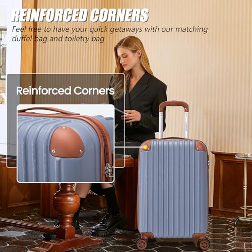 Cosbarn Luggage Sets 5 Piece Suitcases with Wheels, Suitcase Set ABS Hard Case Luggage with TSA Lock Spinner Wheels Durable Travel Luggage