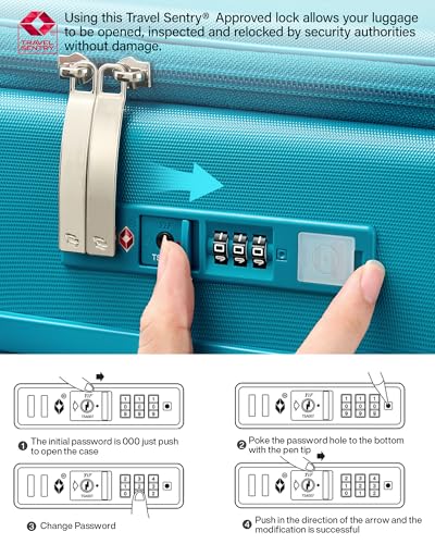 Hanke 20 Inch Expandable Carry On Luggage with Cup Holder 22x14x9 Airline Approved, Top Opening Hard Shell Suitcases with Wheels, Carry-On Travel Suitcase Trunk Luggage with Lock, Caribbean Blue
