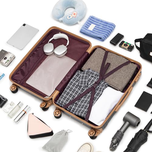 Cobens Luggage Sets 5 Piece Durable Suitcase Set with Spinner Wheels, Hard Shell Carry on Luggage with TSA Lock, Large Checked Travel Suitcases for Men and Women