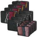 Silkfly 12 Pcs Packing Cubes for Suitcase Travel Luggage Bags Bulk Mesh Organizer Set for Hiking Camping Backpacking Clothes Accessories (Black,XL, L, M Size)
