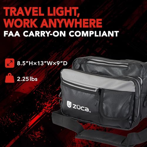 ZÜCA Artist Belt Bag – Professional Makeup Organizer for Men & Women's Waist Belt Bag or Adjustable Strap Crossbody Fanny Packs with 3 Zippered Compartments - Cosmetic Storage, 8.5"x13"x9"