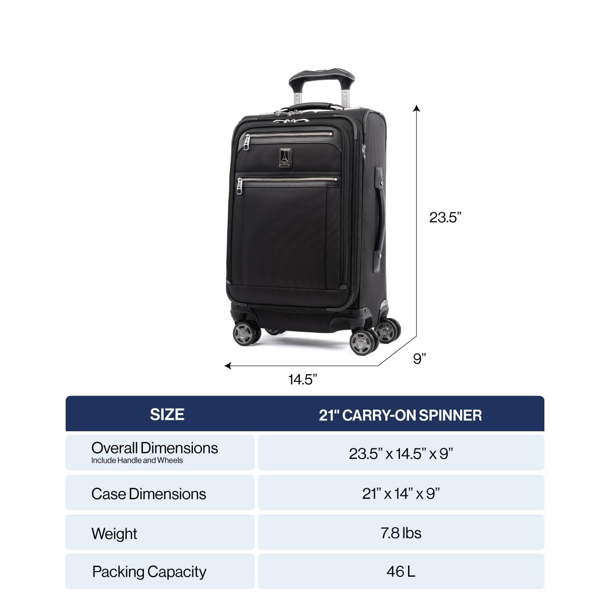 Travelpro Platinum Elite Softside Expandable Carry on Luggage, 8 Wheel Spinner Suitcase, USB Port, Suiter, Men and Women, Vintage Grey, Carry On 21-Inch