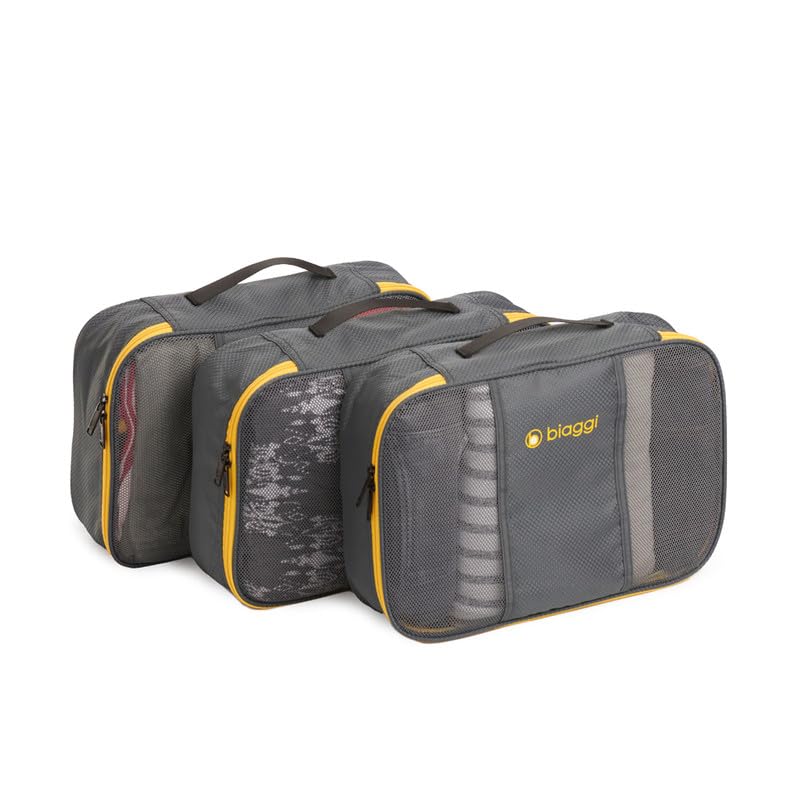 Biaggi ZIPCUBES 3 Pack - Packing Cubes for Travel Organization, Lightweight Packing Organizers for Woman & Mens Travel Essentials