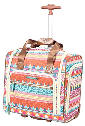 Lily Bloom Designer 15 Inch Carry On - Weekender Overnight Business Travel Luggage - Lightweight 2- Rolling Wheels Suitcase - Under Seat Rolling Bag for Women (On the Prowl)