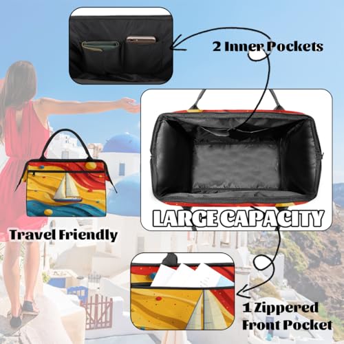 TropicalLife Nautica Sailboat Weekender Bags for Women Men, Travel Duffel Bag Waterproof Carry On Overnight Luggage Bag for Traveling, Airplanes, Yoga