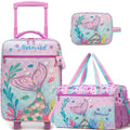 Homskiii Kids Luggage Set with Wheels Girls Cute Mermaid Travel Softside Suitcases 16" Carry on Suitcase with Duffle Bag Girls Luggage Sets Airline Approved