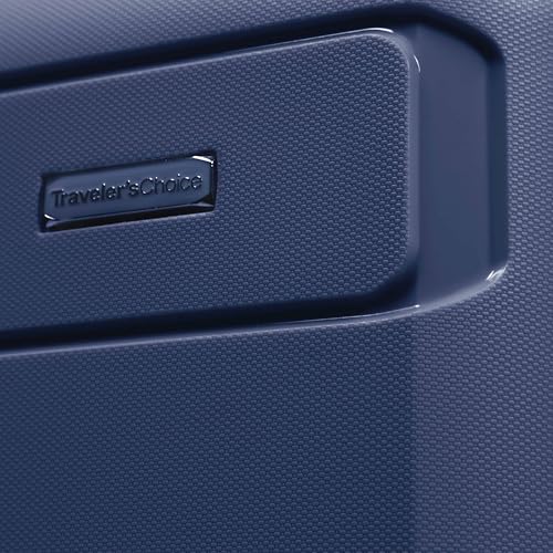 Traveler's Choice Pagosa Hardshell Expandable Luggage with Spinner Wheels, Navy, 26-Inch Medium
