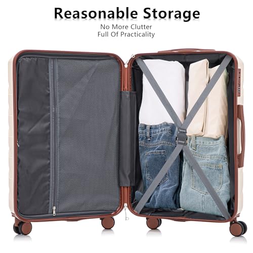 Luggage Sets 3 Piece Suitcase Set, ABS Hardside Carry-on, Checked Luggage, Lock