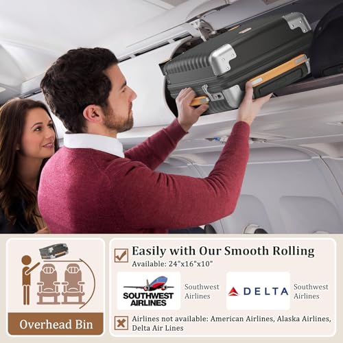 Joyway Luggage Set 3 Piece with TSA Lock and Spinner Wheels, PP Hard Shell Suitcase Set with Corner Protectors for Travel(Grey, 3 piece luggage set)