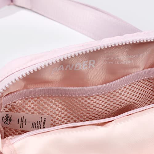 Pander Belt Bag Large 2L, Nylon Fanny Pack Purse for Women and Men with Adjustable Strap, Pink
