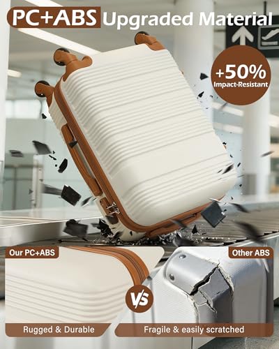 LONG VACATION 3 Piece Carry On Luggage Set with Backpack, 20 Inch Carry Suitcase with Spinner Wheels, ABS+PC Hardshell Suitcase set with TSA Lock & YKK Zipper