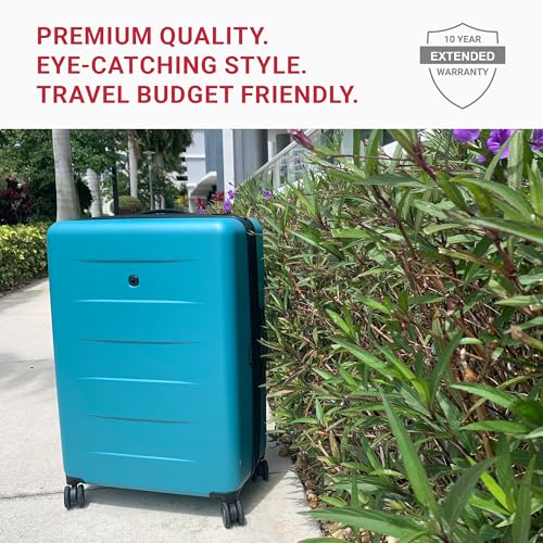 SwissGear 8020 Eclipse Hardside Expandable Luggage with Spinner Wheels, Navy, Carry-On 18-Inch