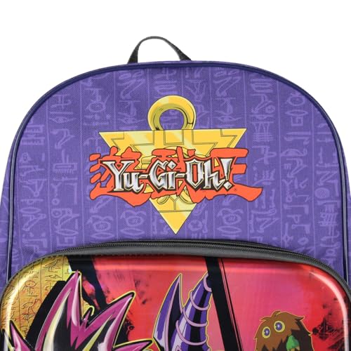 Bioworld Yu-Gi-Oh! 16" Molded Backpack Battle Ready Yugi Dark Magician Black Luster Soldier Character Travel Backpack