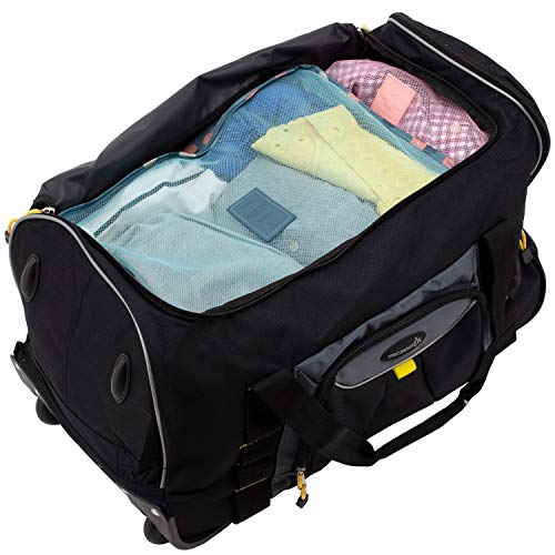 TPRC Sierra Madre Duffel Bag, Black, 21" Rolling