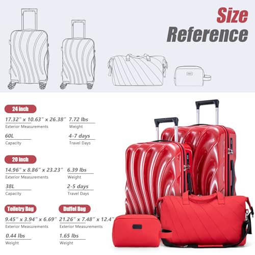 Cosbarn Luggage Sets 3 Piece Suitcases with Wheels, Suitcase Set, ABS+PC Hardshell Luggage with Phone Holder, Lightweight Carry on Luggage with TSA Lock Spinner Wheels
