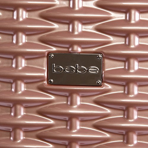 BEBE Lydia 2 Piece Set Suitcase With Spinner Wheels Luggage Set, Rose Gold