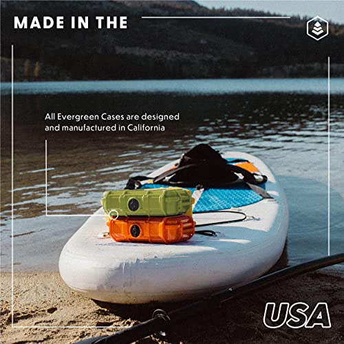 Evergreen 56 Dry Box - EDC Tough Protective Case USA Made for Organization of Cameras, Phones, Camping, Fishing, Hiking, Water Sports (Black, TOPO)