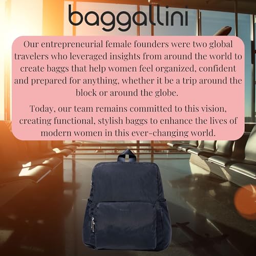 Baggallini Women's Carryall Packable Backpack, French Navy