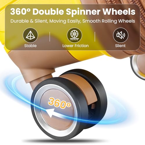 Merax Luggage Set of 4, Expandable Lightweight Suitcase with 4 Double 360 Degrees Mute Spinner Wheels and TSA Lock, PP Materials, 14”20”24”28”, Yellow