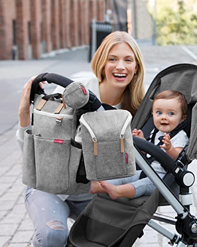 Skip Hop Baby Bottle Bag, Grab & Go, Grey Melange, 6.75x3.5x9 Inch (Pack of 1)
