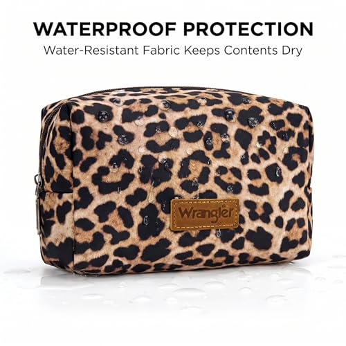Montana West X Wrangler Travel Makeup Bag Waterproof Cosmetic Bag Portable Makeup Pouch for Women Large Toiletry Bag