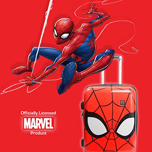 FUL Marvel Spider-Man 22 Inch Carry On Luggage, Hardshell Rolling Suitcase with Spinner Wheels, Red