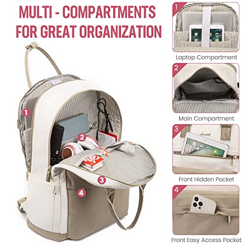 LOVEVOOK Laptop Backpack for Women, 17.3 Inch Laptop Bag with USB Port Fashion Waterproof Backpacks Teacher Nurse Stylish Travel Bags Vintage Daypacks Bookbag for College School Work