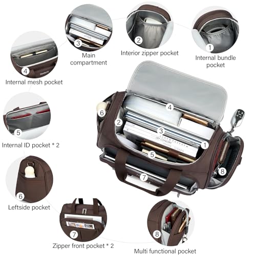 Hanke 16 Inch Underseat Carry On Luggage with Wheels Small Suitcase Softside Luggage Bags, 17.5 Foldable Lightweight Personal Item Travel Bags for Women Men(Coffee)