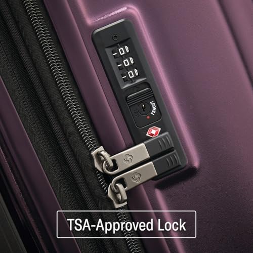 Samsonite Octiv Lightweight Hardshell 20-Inch Carry-On Luggage - Durable & Impact Resistant, 360° Aero Trac Spinner Wheels, Adjustable Telescopic Handle, Expandable Suitcase, TSA Approved Lock, Purple