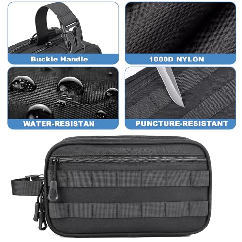 HILOMON Men's Toiletry Bag, Tactical Inspired Hygiene Shaving Bath Shower Grooming Toiletries Bag for Men Water-resistant Dop Kits for Travel