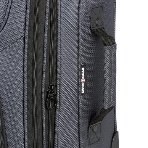 SWISSGEAR Sion Softside Expandable Spinner Luggage Durable Lightweight Travel Suitcase, Dark Grey, Carry-On