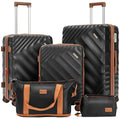 Rosamo 5 Piece Luggage Set Expandable Hardside, 20/24/28in Suitcases with Matching Travel Bags, 22x14x9 Airline Approved Carry On, TSA Lock, Spinner Wheels, ABS+PC