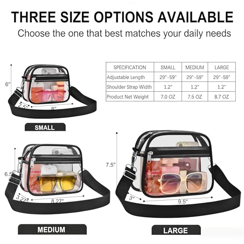 Clear Bag for Stadium Events Clear Sports Fan Handbags Purses with Adjustbale Strap for Concerts Festivals Game Day