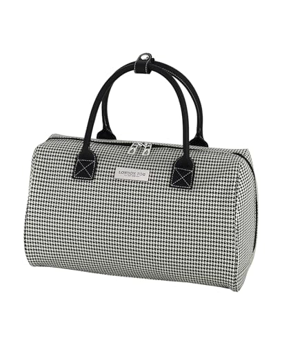 London Fog Cambridge 16" Classic Satchel, Black White Houndstooth