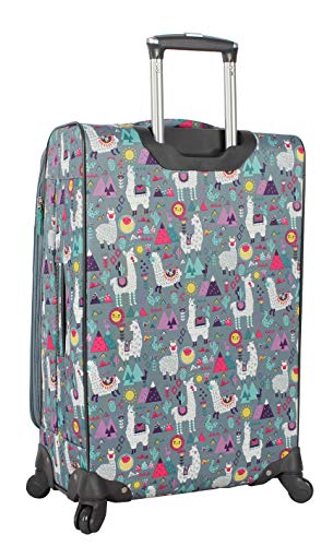 Lily Bloom Luggage 24" Expandable Design Pattern Suitcase With Spinner Wheels For Woman (24in, Llama Mama)