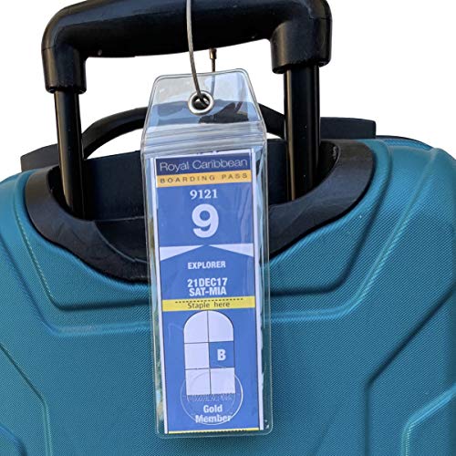 Cruise On Royal Caribbean Cruise Luggage Tag Holder (4 Pack) – Fits All Royal Caribbean Ships, Durable Travel ID Holders for 2026-2027 Cruises, Clear Waterproof Cruise Essentials