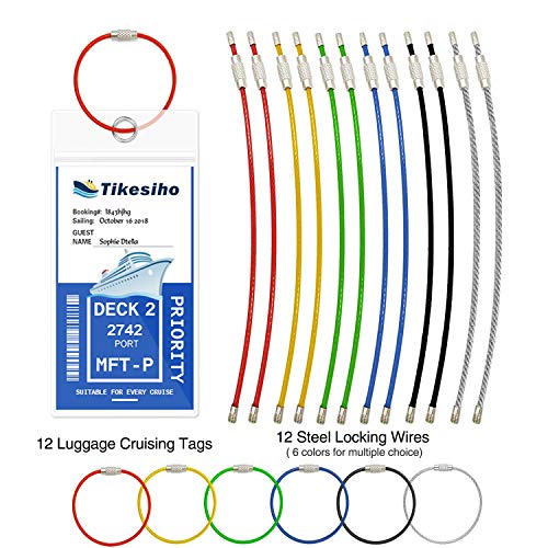 Cruise Luggage Tags, Cruise Essentials Holders for Cruise Travel 12 Pack for NCL, Princess, Carnival, Royal Caribbean - Cruise Essentials
