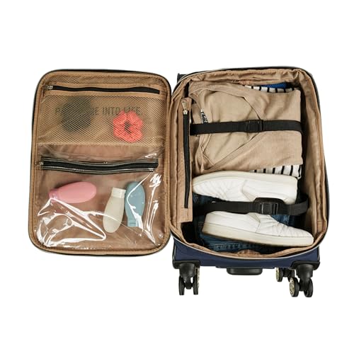 Kenneth Cole REACTION Chelsea Chevron Quilted Luggage, Navy, 20-Inch Carry On