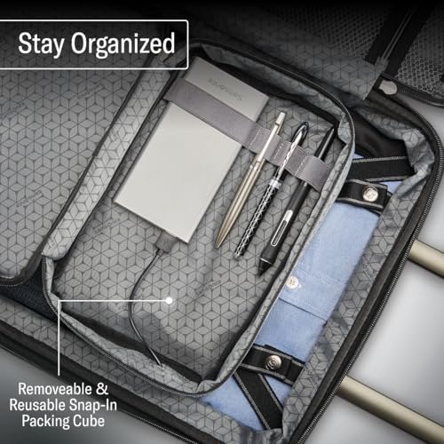 Samsonite Octiv Hardside Expandable Luggage with Spinner Wheels, Blue Denim, Checked Medium Spinner