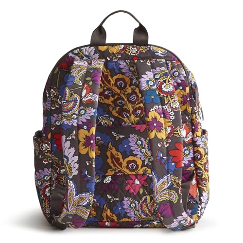 Vera Bradley Women's Premium Cotton Bancroft Backpack, Colorful Bouquet, One Size