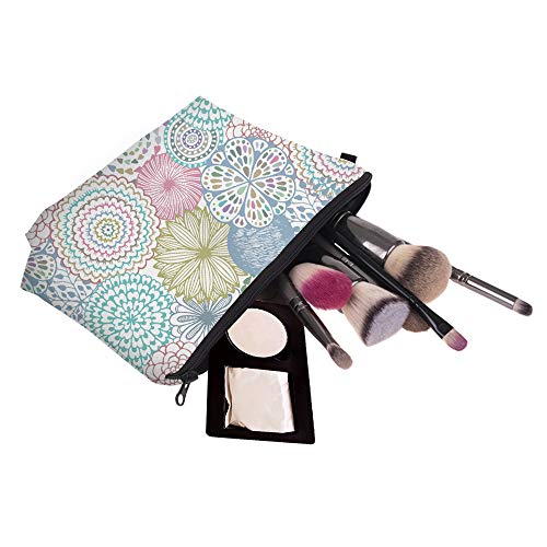 Deanfun Cosmetic Bag for Women, Mandala Flowers Waterproof Makeup Bags Roomy Toiletry Pouch Travel Accessories Gifts (51561)