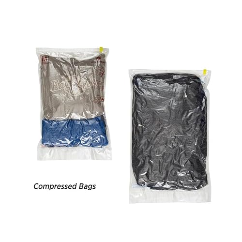 Eagle Creek Pack-It Compression Bags for Travel Set - Featuring One-Way Pressure Valve & Zip - For Efficient Travel Bag Packing - Water Resistant - Clear - Medium/Large