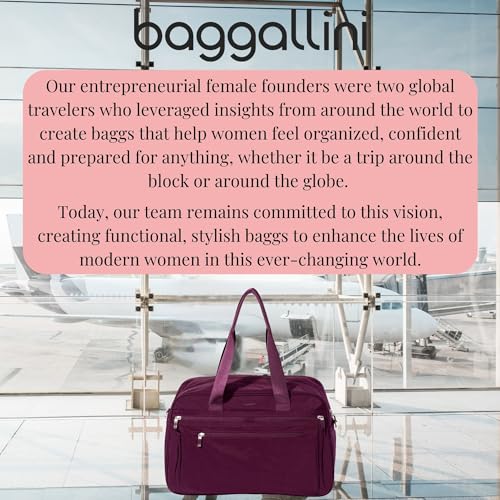 Baggallini Weekender Expandable Duffel - Lightweight 11x17 Inch Overnight Travel Bag