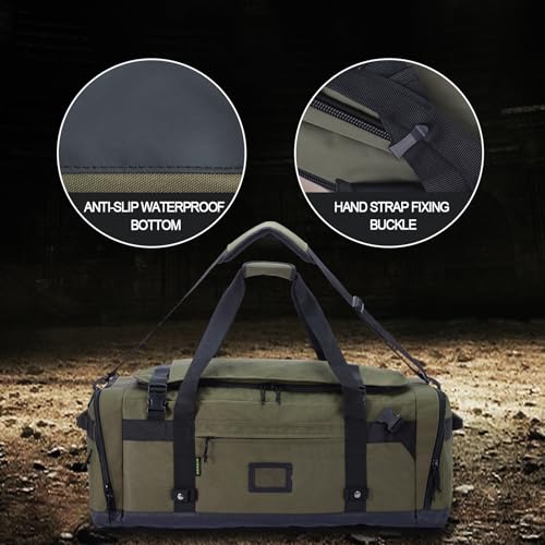 Large Duffle Bag for Travel - Men & Women, Foldable Gym Duffle Backpack, Heavy Duty Tactical Military Canvas Duffel Bags, Extra Big Carry On with Shoe Pockets, Waterproof (80L/103L)