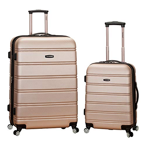 Rockland Melbourne Hardside 2 Piece Expandable Spinner Wheel Luggage Set, (20"/28"), Champagne