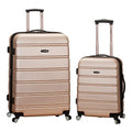 Rockland Melbourne Hardside 2 Piece Expandable Spinner Wheel Luggage Set, (20"/28"), Champagne