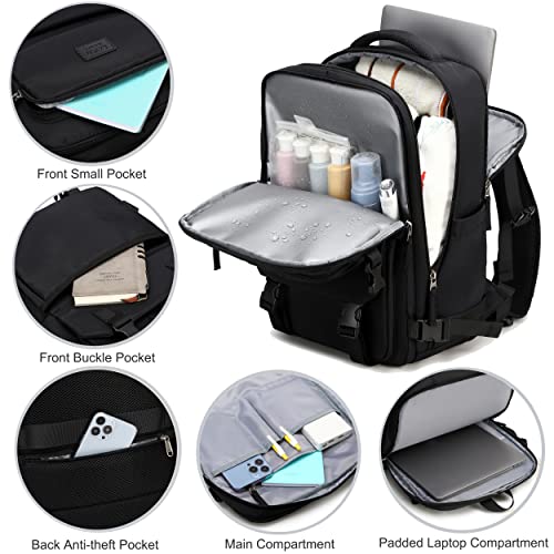 LXYGD Travel Laptop Backpack, Business Work Backpacks Large College Bookbag for Women Men Water Resistant Daypack Airline Approved Gym Bag Fits 17 Inch Notebook & Laptops - Black